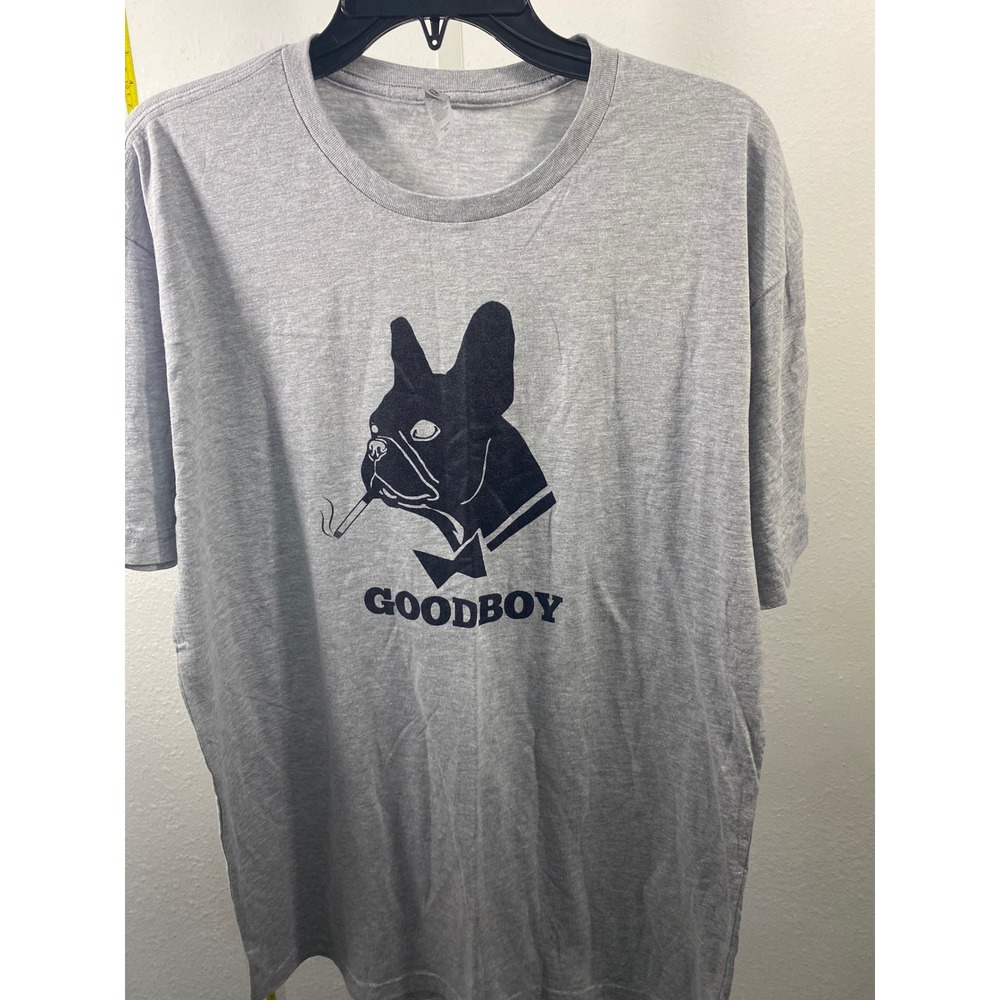 Next‎ Level Apparel Goodboy French Bulldog Smoking Graphic T-Shirt Gray XL